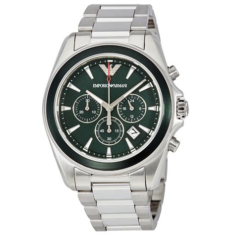 Emporio Armani Green Dial Stainless Steel Men’s Watch.